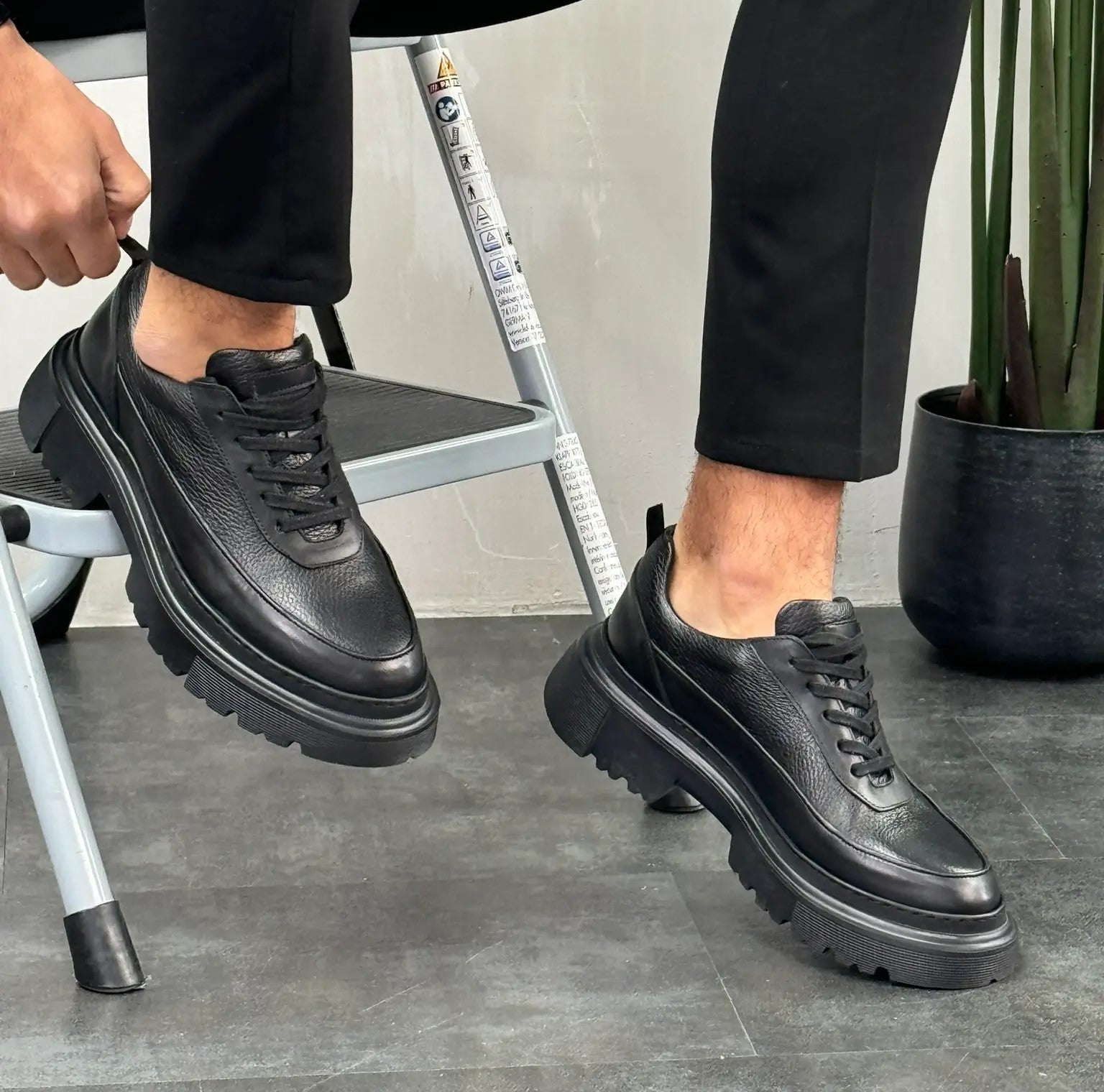 Derby classique à semelle chunky - 009