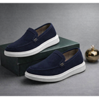 Mocassins sports en cuir daim Noir- Ref 022